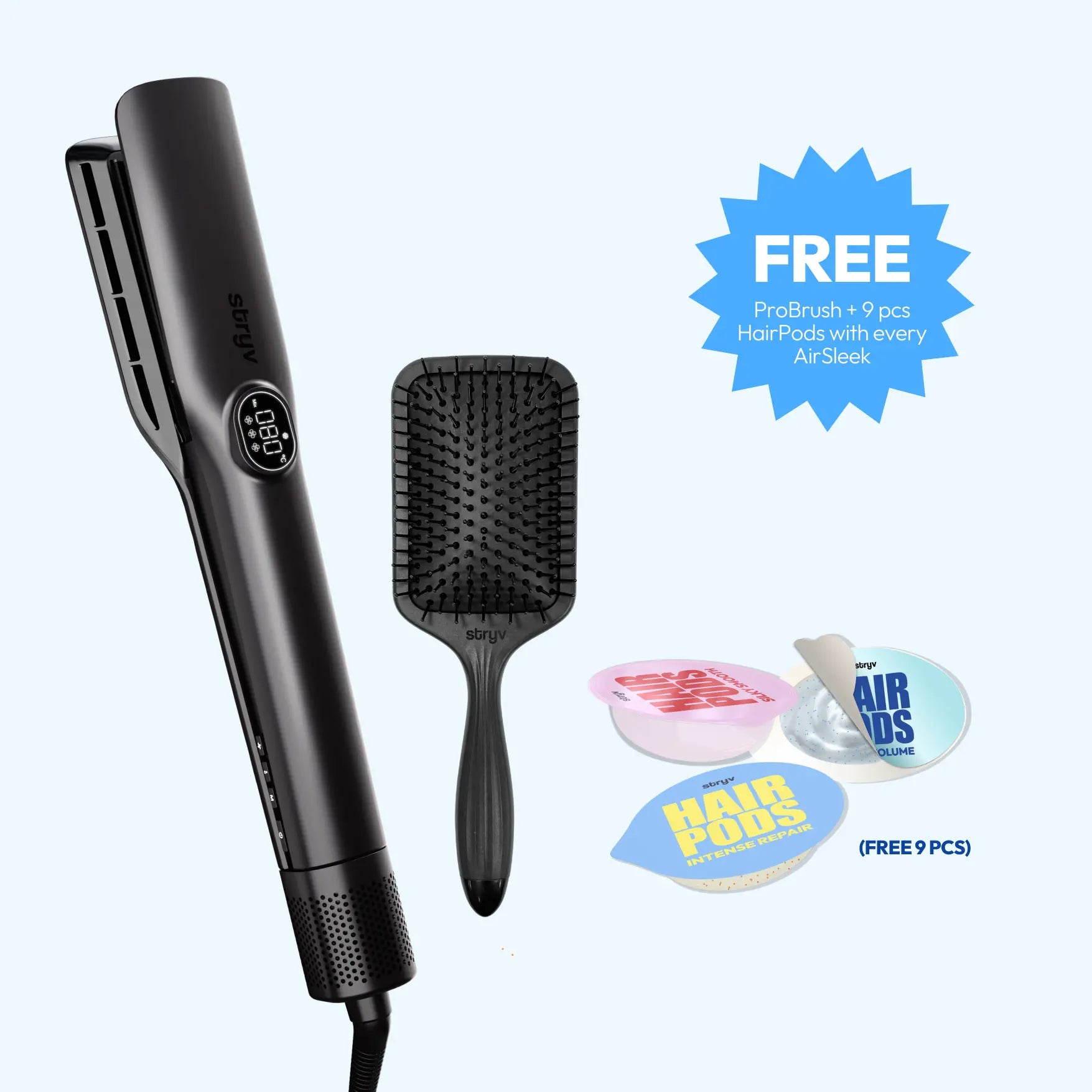 AirSleek + FREE ProBrush & 9 pcs HairPods