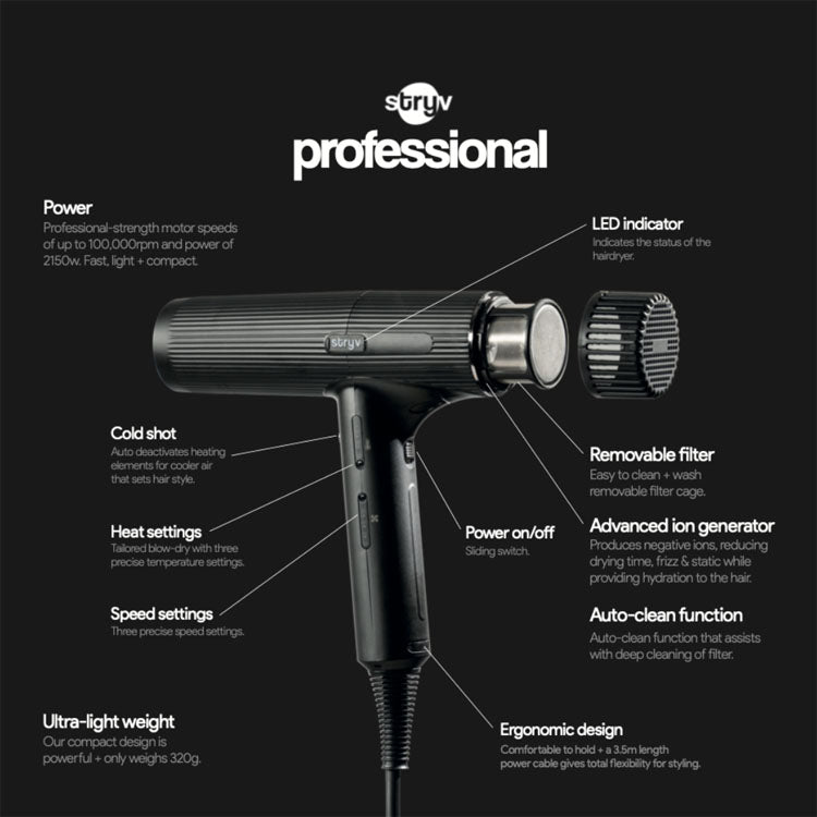 Stryv Professional Hair Dryer [ apply 'FITSTRYV' for 1x free mask ]